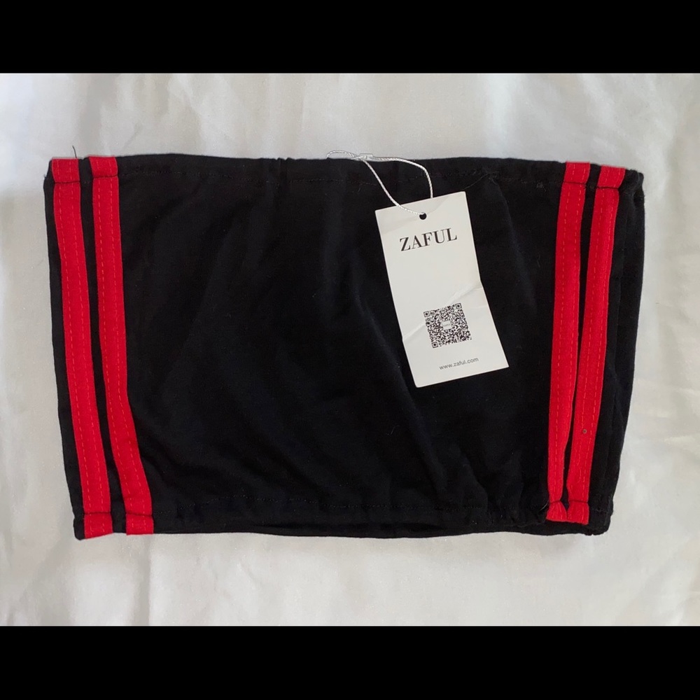 Red and black tube top